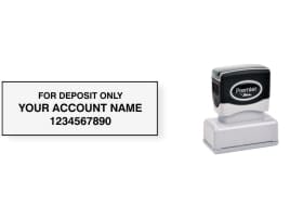 Handy Stamps Bank Deposit Stamp with 2 Lines, 11/16 x 1 13/16 Self  Inking Stamp Design Allows for Quick, repetitive Stamping