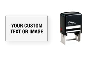 Shiny 827 self-inking stamps made daily. Select from 8 bright colors for the built-in removable ink pad that will last for several 1000 impressions. 