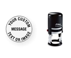 Customize a Shiny R-532 self-inking stamp today! Add lines of text, upload artwork, or both! 8 Unique ink colors. Free same-day shipping. No Sales Tax!