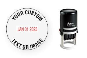 Shiny R-552D plastic date stamp made daily online. Free same day shipping. Excellent customer service. No sales tax - ever.