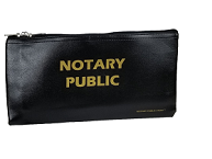 Prevent Identity Theft - Small Lockable black zippered supplies bag holds all of your small notary supplies. Pad lock included. Free Shipping! No Sales Tax!