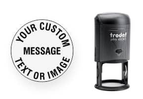 Order Now! Trodat Printy 46045 Round Rubber Stamp. Add lines of text, upload artwork, or both. Free Shipping. No Sales Tax - Ever!