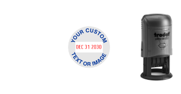 Order Now! Trodat 46130 Round Date Stamps. Add custom text or artwork around the adjustable date. Free Shipping. No Sales Tax - Ever!