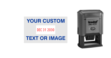 Customizable Trodat Printy 4729 date stamps. Add custom text or artwork around the adjustable date. Free same-day shipping. No Sales Tax - Ever!