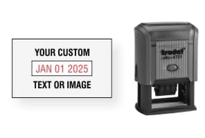 Customizable Trodat Printy 4729 date stamps. Add custom text or artwork around the adjustable date. Free same-day shipping. No Sales Tax - Ever!