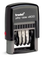 Order Now! Trodat 4800 Plastic Date Stamp. 1/8" tall date, 10+ years, 8 ink colors to choose from. Free Shipping. No Sales Tax - Ever!