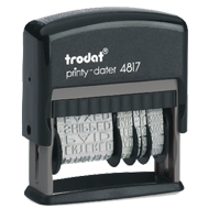Order Now! Trodat 4817 Dial-A-Phrase Date Stamp. Select phrases from a rotatable wheel band to imprint next to the date. Free Shipping. No Sales Tax - Ever!