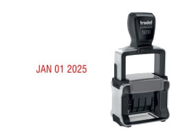 Trodat 5030 line date stamps have a 5/32" tall date, 10+ years bands, 8 ink colors to choose from. Free same-day shipping. No Sales Tax - Ever!