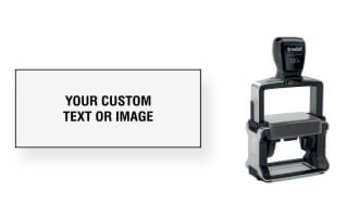 Trodat 5204 custom rubber stamps made to order. Add your lines of text, upload artwork, or both. Free Shipping. No Sales Tax - Ever!