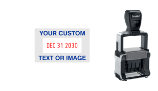 Customizable Trodat 5430 date stamps. Add your lines of text or upload artwork to imprint around the date Free same-day shipping. No sales tax!