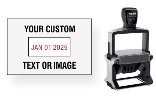 Order Now! Trodat 5474 Date Stamp. Add lines of text or upload artwork to imprint around the date Free Shipping. No Sales Tax - Ever!
