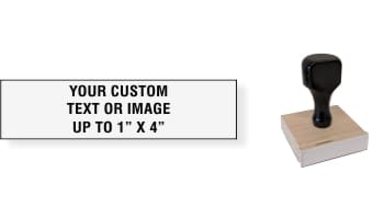 1 Line Custom Rubber Stamp with Wood Handle