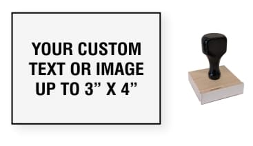 Custom Rubber Stamp with Wooden Handle - Round