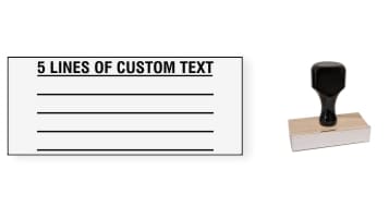 Order Now! 5 Line Knob Handle Wood Stamps. Assembled by hand with your custom text added on 5 lines. Free Shipping. No Sales Tax - Ever!