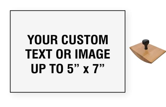 Order Now! 5" x 7" Wood Rocker Stamps. Assembled by hand with your custom text or artwork. Free Shipping. No Sales Tax - Ever!