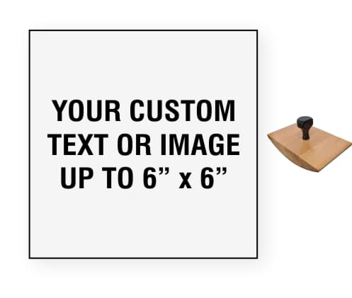 Order Now! 6" x 6" Wood Rocker Stamps. Assembled by hand with your custom text or artwork. Free Shipping. No Sales Tax - Ever!