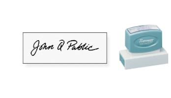 Custom Xstamper pre-inked signature stamps made daily. Upload your signature, and custom text to be turned into a stamp! Free  shipping! No sales tax!