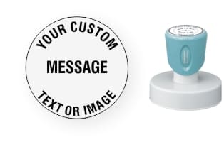 The N52 is our largest round customizable Xstamper stamp, holding up to 5 lines of text and is 2" in diameter. No setup fees! Free same-day shipping!