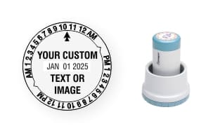 The Xstamper N78 XpeDater Round Rotary Date & Time stamp made daily online. Free same day shipping. Excellent customer service. No sales tax - ever.