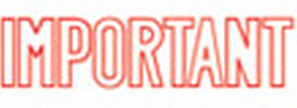 'IMPORTANT' pre-inked Xstamper stock stamps with a 1/2" x 1-5/8" impression size. Multiple ink colors available. Free same-day shipping! No sales tax!