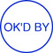 X-Stamper round stock design stamp with 5/8 inch impression of "OK'd By". Available in Blue oil-based ink. Lifetime Warranty. Free Shipping!