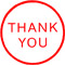 X-Stamper round stock design stamp with 5/8 inch impression of "Thank You". Available in red oil-based ink. Lifetime Warranty. Free Shipping!