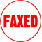 X-Stamper round stock design stamp with 5/8 inch impression of "FAXED". Available in red oil-based ink. Lifetime Warranty. Free Shipping! No Sales Tax!