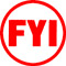 X-Stamper round stock design stamp with 5/8 inch impression of "FYI". Available in red oil-based ink. Lifetime Warranty. Free Shipping! No sales tax!