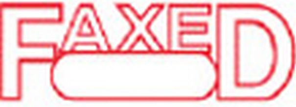 'FAXED' pre-inked Xstamper stock stamps with a 1/2" x 1-5/8" impression size. Multiple ink colors available. Free same-day shipping! No sales tax!