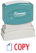 "COPY" (BLUE/RED) pre-inked Xstamper stock stamps with a 1/2" x 1-5/8" impression size. Free same-day shipping! No sales tax!