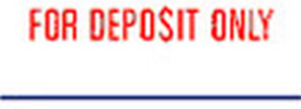 "FOR DEPOSIT ONLY" (RED/BLUE) pre-inked Xstamper stock stamps with a 1/2" x 1-5/8" impression size. Free same-day shipping! No sales tax!