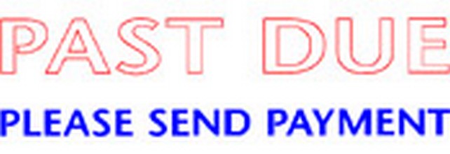 "PAST DUE PLEASE SEND PAYMENT" X-large Xstamper stock stamps with a 7/8" x 2-3/4" impression size. Free same-day shipping! No sales tax!