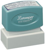 The Xstamper N12 custom stamp is durable and easy to use and comes with a 100% lifetime guarantee, no questions asked. Free Shipping. No sales tax - ever.